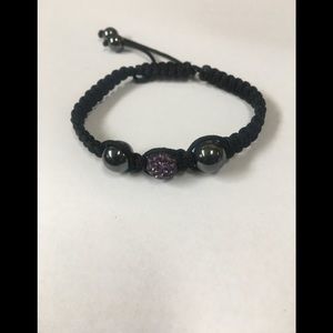 Shamballa Purple crystal and Hematite Bracelet.